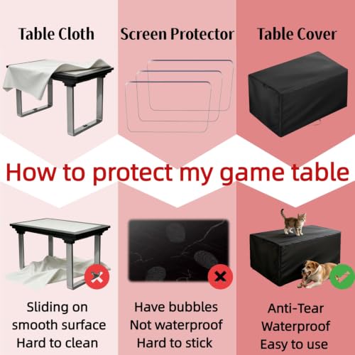 Game Table Cover,Screen Protector for 32" Multifunction Touchscreen Table | 40x23x22,Waterproof Dustproof Heavy Duty Oxford Fabric,for MWE-QIXZOCV 32" FHD Touchscreen Game Table MWE-CS32BCT214 - size: Game Table-40"x23"x22"