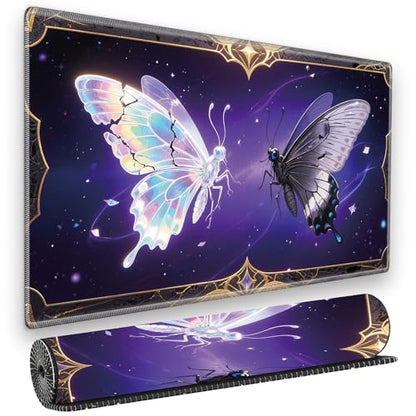 for MTG Playmat, for TCG Play Mat, 24 x 14 inches, Magic Game Card Mat Commander Playmat,Trading Card Inked Game Mat,Battle Game Rubber Non-Slip Mat - Butterfly - color: Butterfly