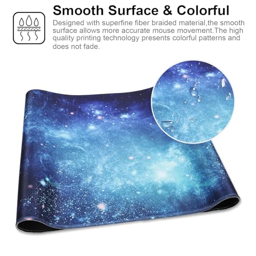 XXL Gaming Mouse Pad 35.4x15.7 Professional Large Mouse Pad & Computer Game Mouse Mat-90x40 Spacebluedot - color: 90x40 Spacebluedot, size: 35.4x15.7x0.1IN