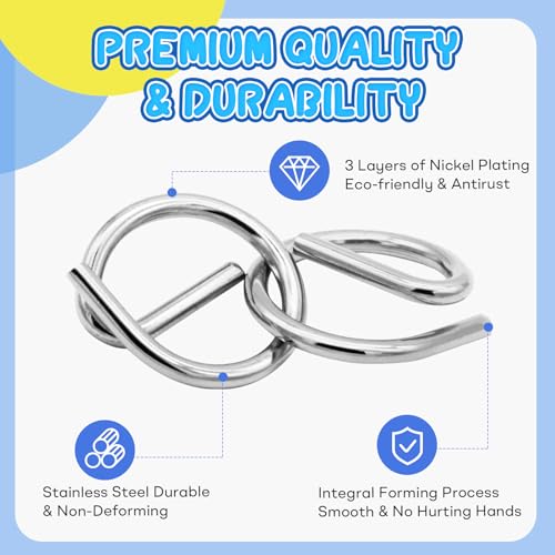 Christmas Metal Brain Teaser Puzzles Ring Educational Toys, Steel IQ Games Physics Mind Metal Puzzles for Adults, Unlock Interlock Game, Brain Teaser Puzzle for Party Favor Kids (Christmas) - style: Christmas