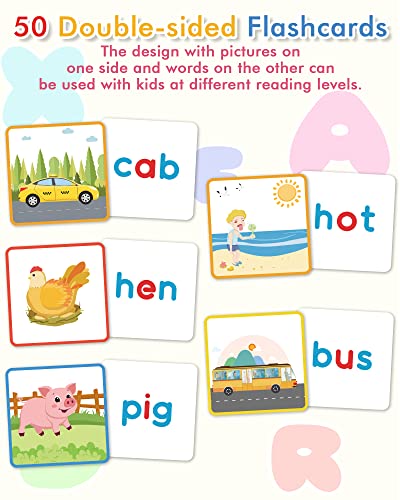 Wooden CVC Word Spelling Games, Montessori Educational Learning Toys Gifts | Learn to Read, Sight Words Flash Cards Kindergarten, Reading Workbooks, Learning Activities, Wooden Letters, Kids Gifts