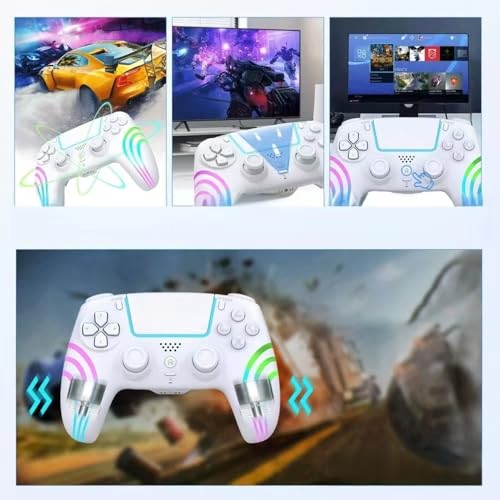 Anti Stick Drift Wireless Controller for PS5,Windows PC, BluetoothGaming Gamepad with Turbo Function, 6-Axis Gyro, Dual motor Vibration, Programmable Paddles, Touchpad, 3.5mm Headset Jack. - color: WHITE1