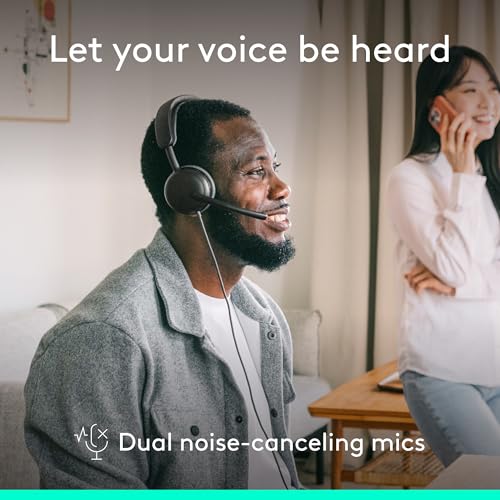 Logitech Zone Wired 2 Noise Canceling Headset with Adaptive Hybrid - Black | Noise-canceling, adaptive hybrid ANC, wired connectivity - color: Black, style: Wired