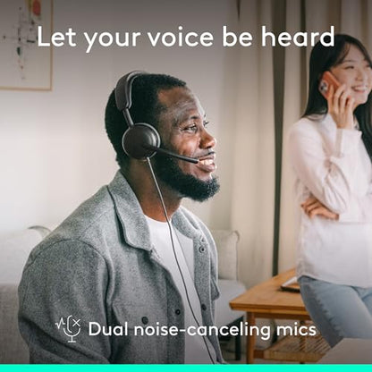 Logitech Zone Wired 2 Noise Canceling Headset with Adaptive Hybrid - Black | Noise-canceling, adaptive hybrid ANC, wired connectivity - color: Black, style: Wired