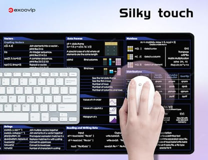 excovip Shortcuts Mouse Pad for R -Extended Large Cheat Sheet Mousepad PC Office Spreadsheet Keyboard Mouse Mat Non-Slip Stitched Edge 80x30x0.2 cm 0484 - color: for R