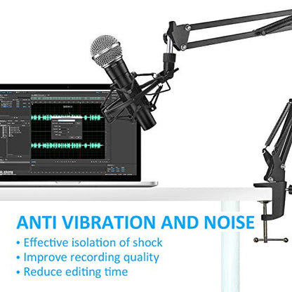 SUNMON SM58 Microphone Shock Mount Holder for Reduces Vibration and Noise, Suitable for Shure SM58-LC, SM58-CN Cardioid Dynamic Vocal Mic - color: Shock Mount
