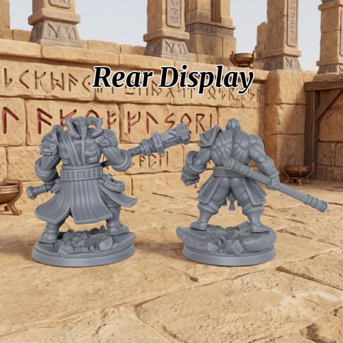 Fantasy Tabletop Unpainted Miniatures -32mm Rune Giants Duo AS1012 | 1:50 Miniature Game Role Playing RPG Accessory Dungeon Masters Boss Encounter - Giant Boss