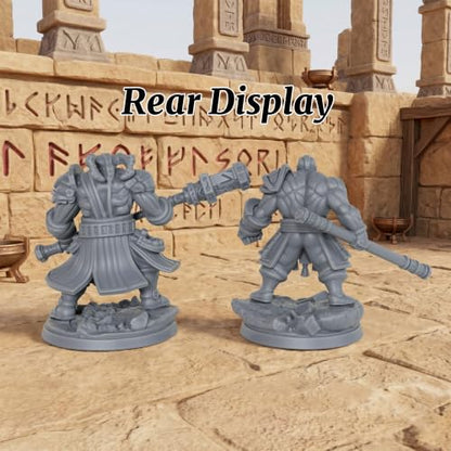 Fantasy Tabletop Unpainted Miniatures -32mm Rune Giants Duo AS1012 | 1:50 Miniature Game Role Playing RPG Accessory Dungeon Masters Boss Encounter - Giant Boss