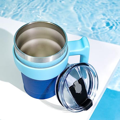 BJPKPK 10 oz Mini Tumbler with Lid, Straw & Handle, Insulated Steel Cup | Small, Spill Proof, Leak Proof, Thermal, Double Wall Vacuum, Sweatproof, Dishwasher Safe, BPA Free, Lavender - color: A-Lavender, size: 10 Ounces