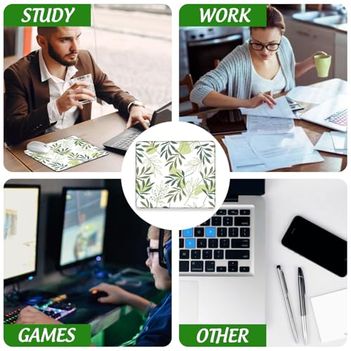 Artistic Leaves Mouse Pad Square Mouse Pads with Stitched Edge, Computer Mousepad with Non-Slip Rubber Base for Computer Laptop Office Desk Accessories 9.5x8 Inches - color: Artistic Leaves