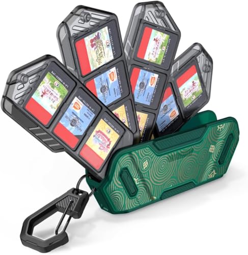 Mumba 12 Game Card Case for Nintendo Switch Game Cards, Portable and Exquisite Protective Hard Shell with 4 Layer Rotatable Holder for Nintendo Switch 2/Switch/Switch OLED/Lite (Viridian) - color: Viridian