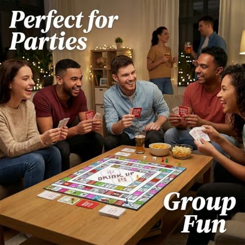 Second Edition Interactive Party Board Game Mat, Official Funny Group Game with Fun Challenges for Adults, Families & Friends’ Gatherings (2-8 Players)