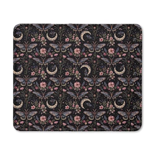 Dark Floral Butterfly Witchy Mouse Pad, Mystical Gothic Moth Mouse Pad for Home Office Computer Gaming Desk Essentials, Butterfly Gifts for Women, 9.5x7.9 Inch - color: 05Child
