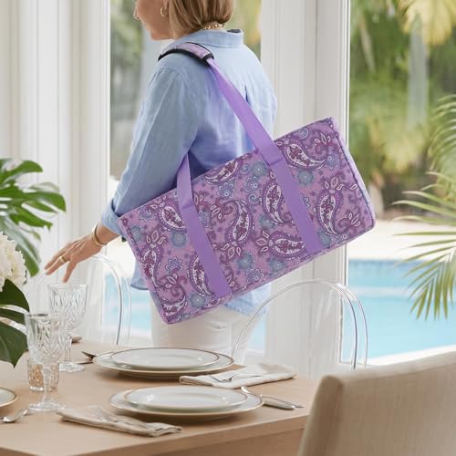 American Mahjong Tile Set, 166 White Tiles Mahjong Set, 4 Transparent All-in-One Racks/Pushers, Complete Game Set with Purple Printed Carrying Bag - color: Purple