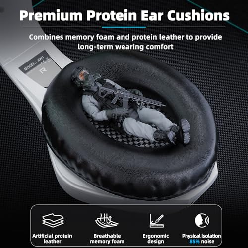 Tatybo Gaming Headset for PC, Ps5, Ps4, Switch, Mobile, Gaming Headphones with Deep Bass Stereo Sound, Over Ear Xbox Headset with Noise Canceling Mic, RGB, Ps5 Headset for Nintendo, Xbox, White - color: WHITE