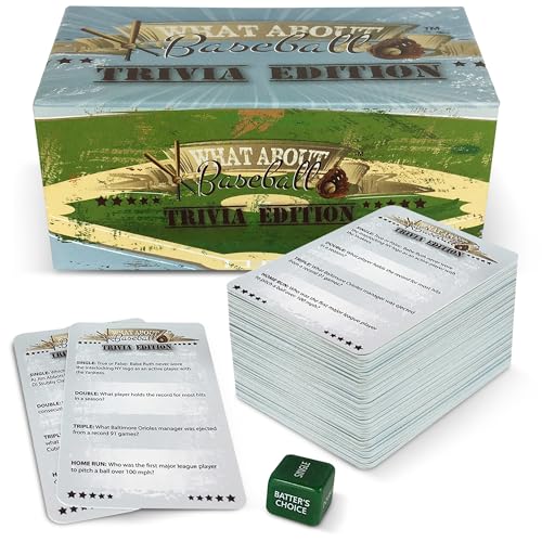 Grandma Smiley's Baseball Gifts for Kids 8-12, Trivia Game Edition, Sports Games, 500 Trivia Cards, Baseball Card Game, Games for Kids and Adults Ages 10 and Up