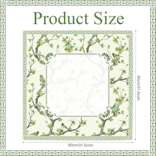 Chinoiserie Mahjong Mat with Carrying Bag 31.5" x 31.5" Green Rubber Anti Slip and Noise Reduction Multi Purpose Game Table Cover for Card, Board Tile Games - color: Green