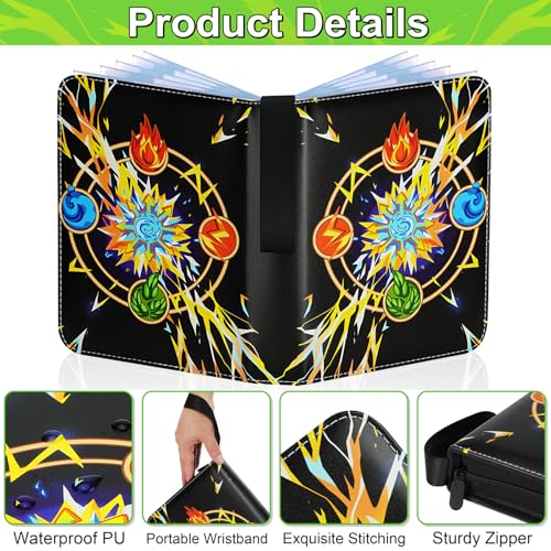 Card Binder for Cards, 9-Pocket Trading Card Binder with 50 Removable Sleeves Fits 900 Cards, Great Creative Design Card Collection Binder Album Gift for Boys Girls Aged 4 to 16 (900 Pockets) - color: 900 Pockets