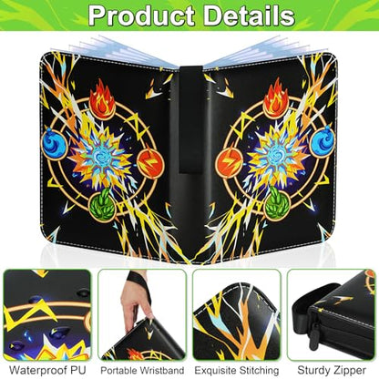 Card Binder for Cards, 9-Pocket Trading Card Binder with 50 Removable Sleeves Fits 900 Cards, Great Creative Design Card Collection Binder Album Gift for Boys Girls Aged 4 to 16 (900 Pockets) - color: 900 Pockets