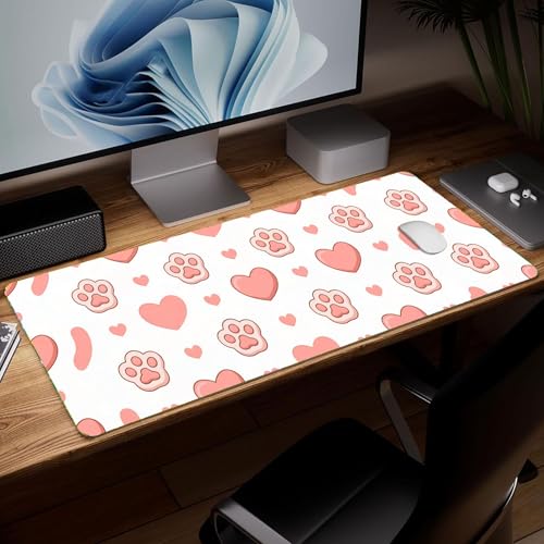 Leather Minimalist Desk Pad, Colorful Art Mouse Pad Large Computer Keyboard Gaming Mousepad Waterproof Desktop Protector & Cover, Decorative PU Leather Laptop Mouse Mat Home Decor 10 x 25.6 inch C103 - color: Colorful-3