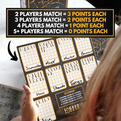 Locked-in Party Card Game – 400 Prompt Cards – Fun Game for Game Night, Parties & Icebreakers - Adults, Teens & Families – 2-10 Players