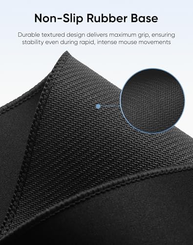 Reniteco Large Office & Gaming Mouse Pad, 31.5" x 11.8" Desk Mat, Black | Anti-Fray Stitched Edges, Premium Textured Surface, Non-Slip Rubber Base, Water and Stain Resistant Protection - color: Black, size: 31.5''x 11.8''x0.12"