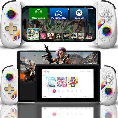 Joso Mobile Gaming Controller for iPhone/iPad/Tablet, Android Wireless Controller with Hall Effects Joysticks, Support PC/Switch, Play Cloud Games/PS Remote Play/COD/Genshin Impact & More - Starry Star White - color: Starry Star White