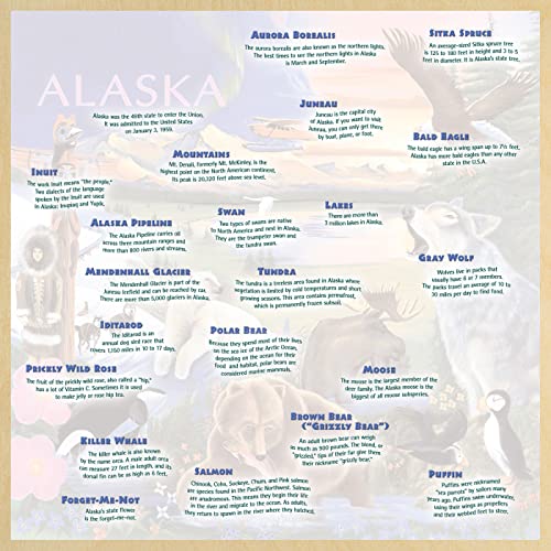 MasterPieces 48 Piece Fun Facts Jigsaw Puzzle for Kids - Jr Ranger Alaska Wildlife Wood Puzzle - 12"x12" - style: Alaska Wildlife