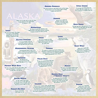 MasterPieces 48 Piece Fun Facts Jigsaw Puzzle for Kids - Jr Ranger Alaska Wildlife Wood Puzzle - 12"x12" - style: Alaska Wildlife