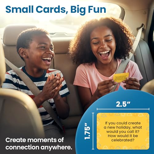 400 Conversation Cards for Kids – Engage Kids, Laugh, and Grow Closer During Family Dinner, Game Night, and Road Trips – Have Fun Building Social-Emotional Skills - Super Portable 2.5" x 1.75" Cards