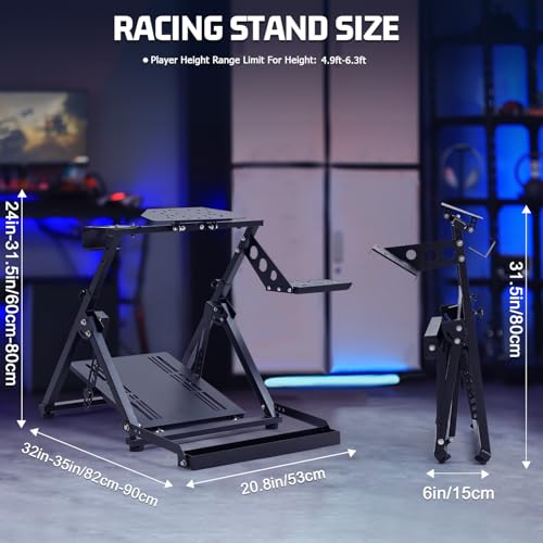 Marada Upgrade Racing Wheel Stand X Frame Foldable Simulator cockpit | Fit for PXN, for Logitech G27 G920 G923, for Thrustmaster T300RS T128X without Steering Wheel Pedal Handbrake
