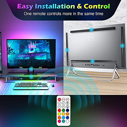 WILLED RGB Under Monitor Light Bar, Gaming Lights for Gaming Setup, RGB Desk Led with Remote Controller, 5V USB Led Light Bar, Keyboard Gaming Light for Desk/PC/Monitor/Computer/Setup/Room Accessories