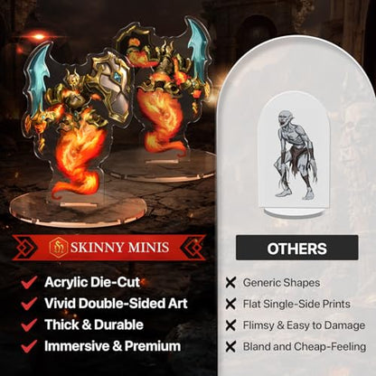 Skinny Minis Magic Spell Effects Set, 16 Flat Minis for Fantasy Tabletop Gaming, DND Compatible, 2D Magic Effects Miniatures, 5e & Pathfinder Minis, TTRPG Accessories