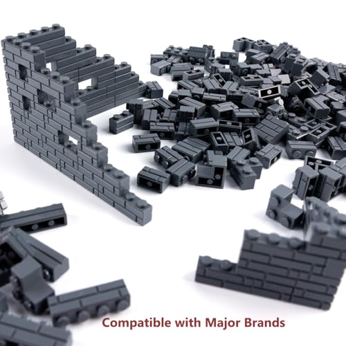 Classic Masonry Profile Bricks Pieces: 340 PCS Wall Accessories Building Block Parts Sets(Dark Gray) - color: Dark Gray