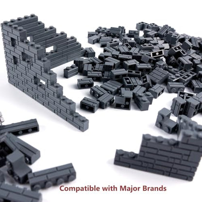 Classic Masonry Profile Bricks Pieces: 340 PCS Wall Accessories Building Block Parts Sets(Dark Gray) - color: Dark Gray