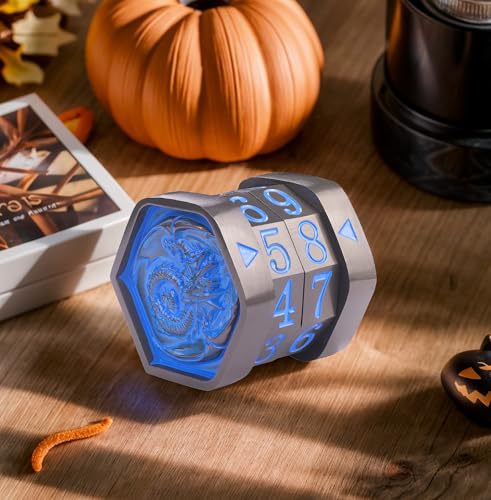 Metal MTG Life Counter, Life Counter MTG, Magic Life Counter Gift Box Packaging Suitable for Board Games, Card Games, Compatible with MTGs and TTRPG(Black Nickel_Blue) - color: Black Nickel_blue