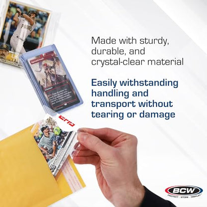 BCW Resealable Team Set Bags for Trading Cards, 100 Count | Holds up to 35 loose cards, 5 standard 35 pt toploaders, or magnetics up to 108 pt with an adhesive flap closure. - size: 1000 Pack