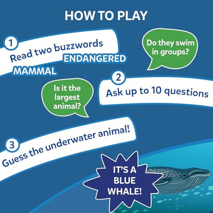 Skillmatics Guess in 10 Underwater Animals, Perfect for Boys, Girls, Kids, and Families Who Love Card Games, Toys, Board Games, Gifts for Ages 8, 9, 10 and Up | Perfect for Boys, Girls, and Families Who Love Card Games, Toys, Board Games, Gifts for Ages 8