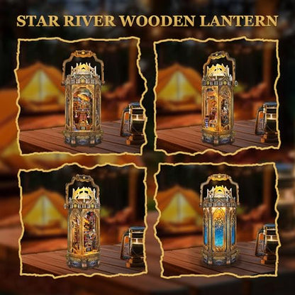 3D Wooden Puzzles for Adults 3D Puzzles Model kit Stress-Relief Toy with Mechanical Rotation Bookshelf Ideal Gift for Adults and Teens- The Lantern of Gaiaxy - color: The Lantern of Gaiaxy