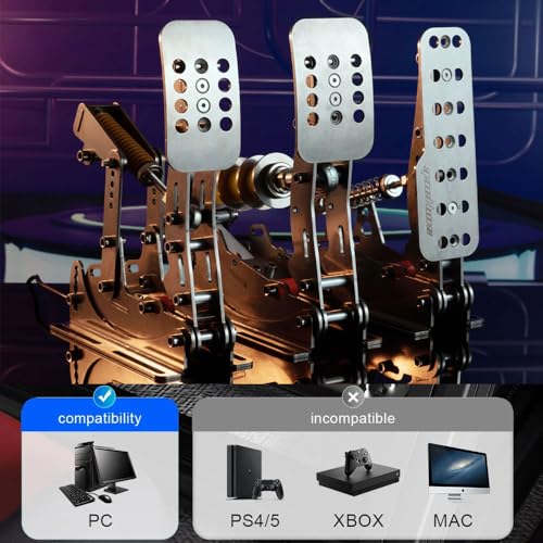 Simjack UT Sim Racing Pedals 200KG Load Cell Brake Pedal PC Racing Simulator Pedals Pressure Sensor HE Hydraulic Pedal (UT-P3-H3) - color: UT--P3-H3