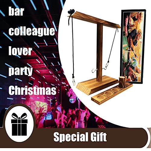 Ring Toss Game for Kids and Adults, Large Base Hook and Ring Game, Family-Friendly Indoor Holiday Fun or Outdoor Patio Games, White Elephant Gifts