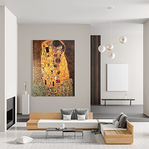 MaxRenard Game Jigsaw Puzzle 1000 Pieces Fine Art The Kiss Klimt Fine Artwork Challenge Family Game Fit Together Perfectly - color: A005