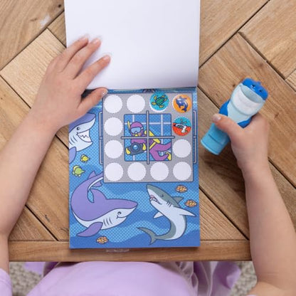 Melissa & Doug Sticker Wow! Shark Bundle, Sticker Stamper Activity Toy | 500 Surprise Stickers, Mini Pad, Shark Stamper Toy, Mess-Free Travel Toys, Arts & Crafts, Preschool Toys for Kids, Ages 3+ - color: Shark, size: Bundle