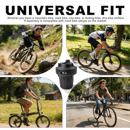 6 Speed Bike Shifter, SL-RV100-6 Speed Shifter Lever Bicycle Twist Grip Thumb Gear Shifter for MTB Folding Mountain Bike - size: RV100-6R
