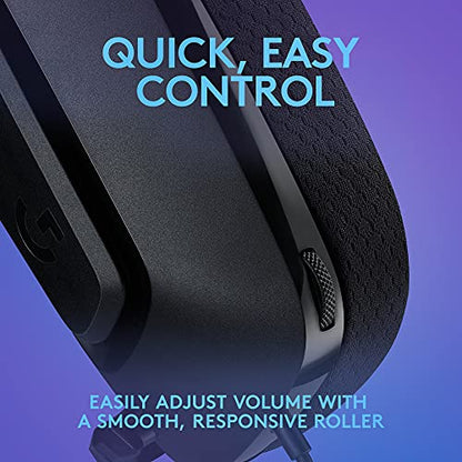 Logitech G335 Wired Gaming Headset (with Flip to Mute Microphone) - Black | Flip to mute microphone, 3.5mm audio jack, memory foam earpads, compatible with PC, PlayStation, Xbox, Nintendo Switch - color: Black, style: Wired