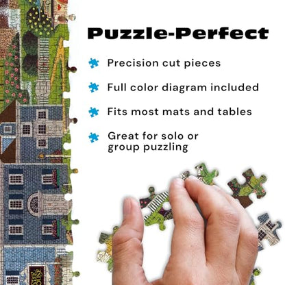Buffalo Games - Charles Wysocki Sunset Bay - 1000 Piece Puzzle for Adults | Art by Charles Wysocki, Frameable Art, Made in USA, Recycled Board, Includes Poster, Challenging, intermediate to expert - color: Sunset Bay
