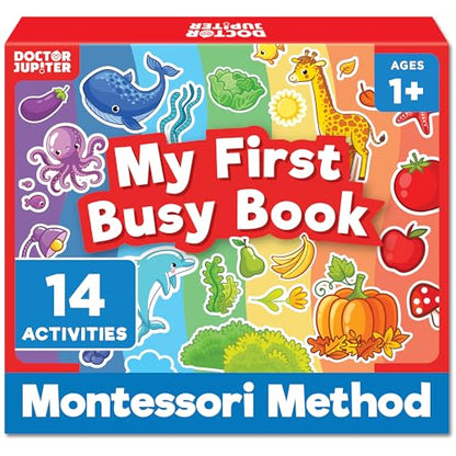Doctor Jupiter My First Montessori Busy Book for Toddlers 1+ Year Olds | Preschool Learning Activities - Educational Travel Toys | Birthday Gift for Boys & Girls Ages 1,2,3 - style: My First Busy Book: 1+