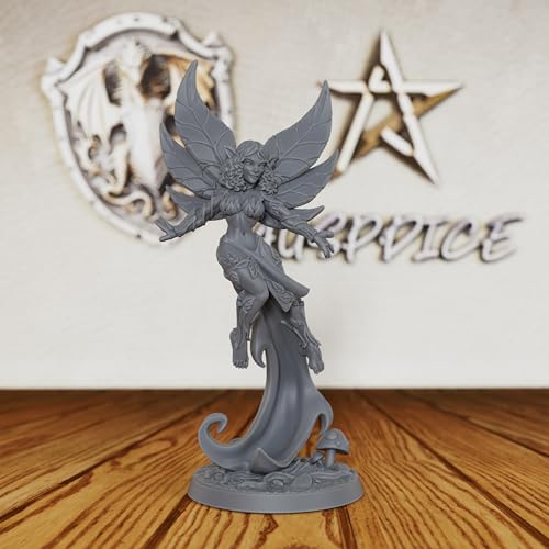 AUSPDICE Fantasy Unpainted DND Miniatures, 32mm Forest Fairy Figure-AS386 | Flying Fey Figurine for Dungeons and Dragons, TTRPG, Tabletop Gaming, Dungeon Masters, Role Playing and RPG Accessories