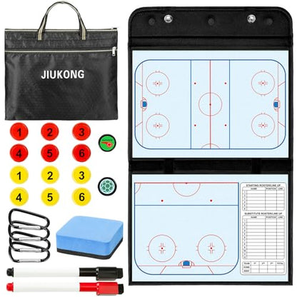 Magnetic Hockey Coaching Board – Portable Dry Erase Whiteboard with Fence Clip, Magnets & Carry Bag, Foldable Tactical Board for Ice Hockey Coaches & Players, Ideal Coach Gift - style: Hockey