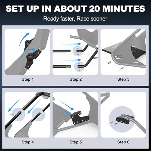 DIWANGUS Foldable Backrest Racing Simulator Cockpit for Small Apartment | Fully Adjustable Sim Racing Cockpit For MOZA Fanatec Logitech Thrustmaster SIMAGIC PXN, Racing Games on PS5, PS4, Xbox, PC